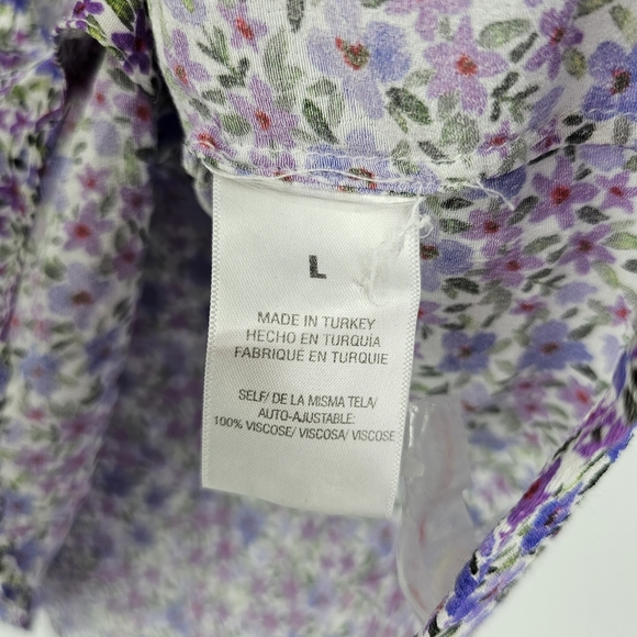 Favorite Daughter Savannah Floral Button Crop Shirt Size L Purple Print Blouse - Picture 5 of 7